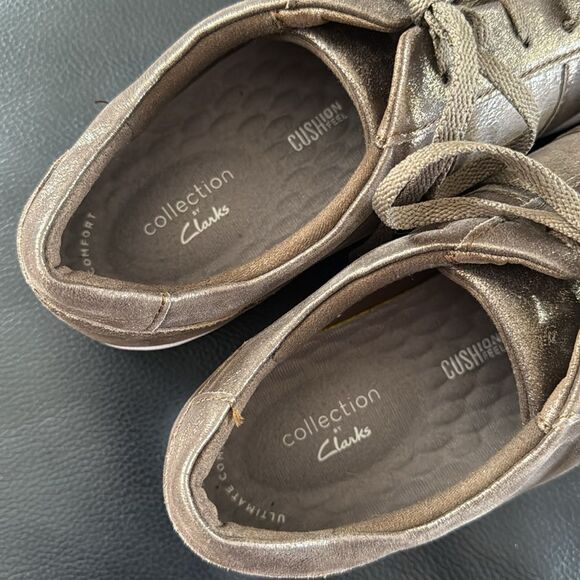 Collection by Clarks Pawley Rilee Metallic Leather Sneakers - Picture 2 of 6